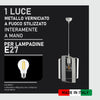 Lampadario a Sospensione in Metallo Verniciato a Fuoco Stilizzato a Mano Regolabile Bianco
