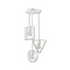 Lampadario 3Luci Metallo Verniciato e sagomato Moderno Altezza Regolabile Bianco