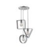 Lampadario 3Luci Metallo Verniciato e sagomato Moderno Altezza Regolabile Grigio