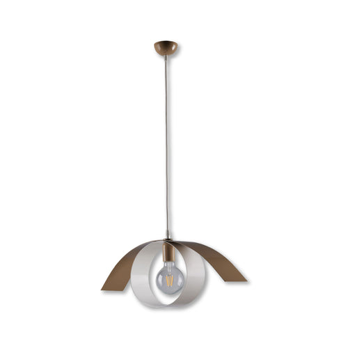 Lampadario Sospensione Metallo Verniciato Gegge 1 luce E27 Bianco/Tortora