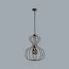 Lampadario a Sospensione Metallo Verniciato Giuli 1 luce Nero/Argento
