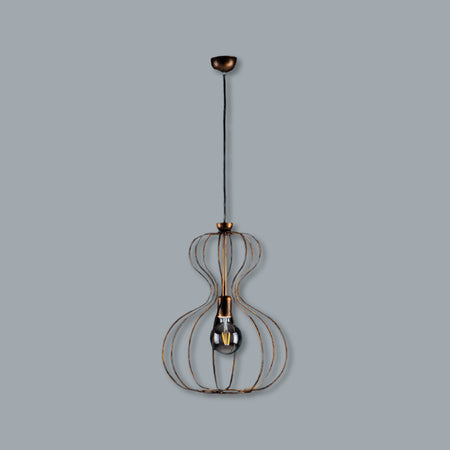 Lampadario a Sospensione Metallo Verniciato Giuli 1 luce Nero/Argento