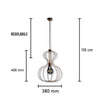 Lampadario a Sospensione Metallo Verniciato Giuli 1 luce Nero/Argento