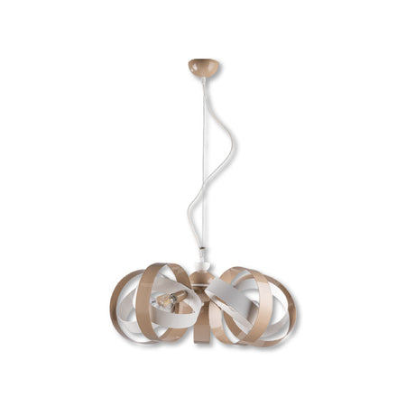 Lampadario Sospensione Metallo Verniciato Valeria 5 luci E14 Bianco/Tortora