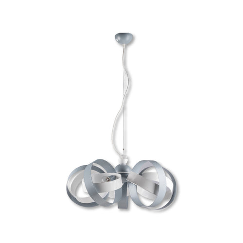 Lampadario Sospensione Metallo Verniciato Valeria  5 luci E14 Bianco/Grigio