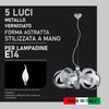 Lampadario Sospensione Metallo Verniciato Valeria  5 luci E14 Bianco/Grigio