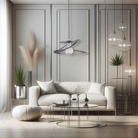 Lampadario a Sospensione Metallo Verniciato Susy 1 luce Nero/Argento