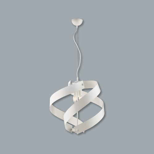 Lampadario a Sospensione in Metallo Verniciato, 2 luci, Circolare Sagomato 46W