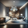 Lampadario Moderno 1 Luce Metallo Verniciato Curvato Bianco Grigio