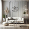 Lampadario Sospensione Metallo Cromato Ginevra 1 luce E27 Cromo