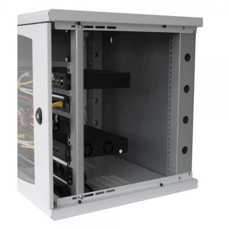 Armadio Rack 19'' a muro 10 unità sezione unica prof. 500mm Nero