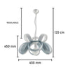 Lampadario Moderno 1 Luce Metallo Verniciato Curvato Bianco Grigio