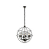 Lampadario Sospensione Metallo Circolare Samira  6 luci Nero/Argento