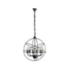 Lampadario Sospensione Metallo Circolare Samira 6 luci  E14 Nero/Oro