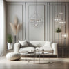 Lampadario Sospensione Metallo Circolare Samira 6 luci E14 Bianco/Oro