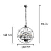 Lampadario Sospensione Metallo Circolare Samira 6 luci  E14 Nero/Oro