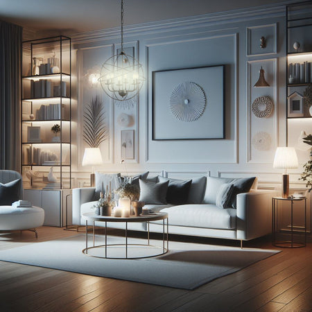 Lampadario Sospensione Metallo Circolare Samira 6 luci Nero/Argento