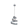 Lampadario Sospensione 1Luce E27 Metallo Altezza Regolabile Grigio Moderno
