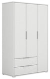 KIT ARMADIO TRE ANTE E DUE CASSETTI CM. 118X51X183H ROVERE O BIANCO
