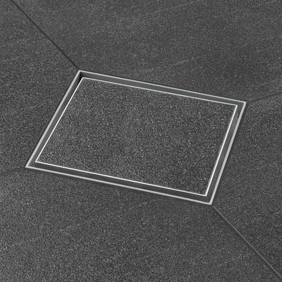 Canaletta Doccia Piastrellabile quadrata reversibile in acciaio inox 15x15