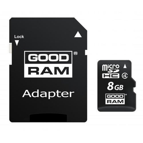 Memoria MicroSD 8 GB Goodram - Transflash 8 Gb - Classe 4 - Con Adattatore