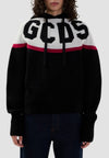 GCDS FELPA LOGO KNIT CROPPED HOODIE da donna