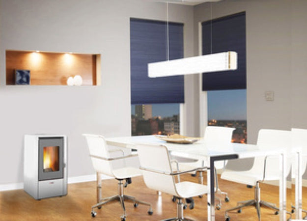 STUFA A PELLET KING MODELLO KW 6 GRIGIO BIANCO BORDEAUX