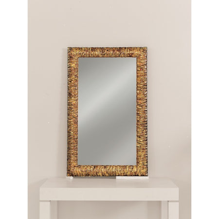 MOBILI 2G - Specchiera rettangolare Moderna colore oro 74 x 120 x 3 cm