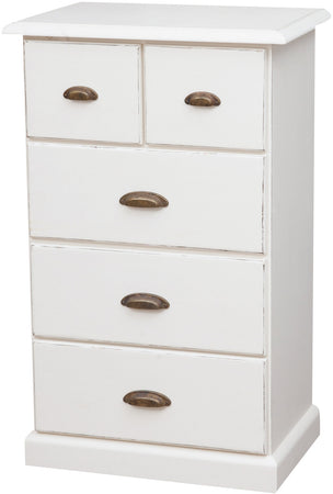 Biscottini Cassettiera Country Biscottini legno tiglio bianca anticata 63x41x100 Made Italy