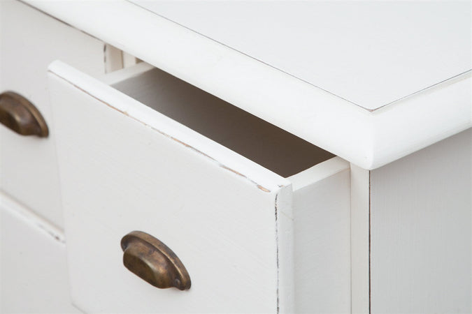 Biscottini Cassettiera Country Biscottini legno tiglio bianca anticata 63x41x100 Made Italy