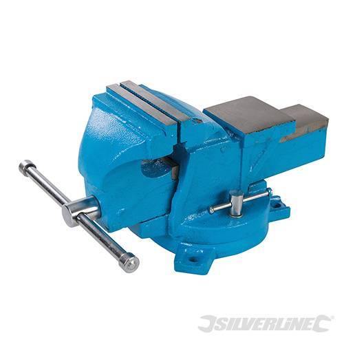Morsa da banco 100 mm per ingegneri base lavoro Silverline girevole Silverline