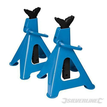 2 Cavalletti per Auto cricchetto regolazione da 3 e 6 Tonnellate Silverline Silverline