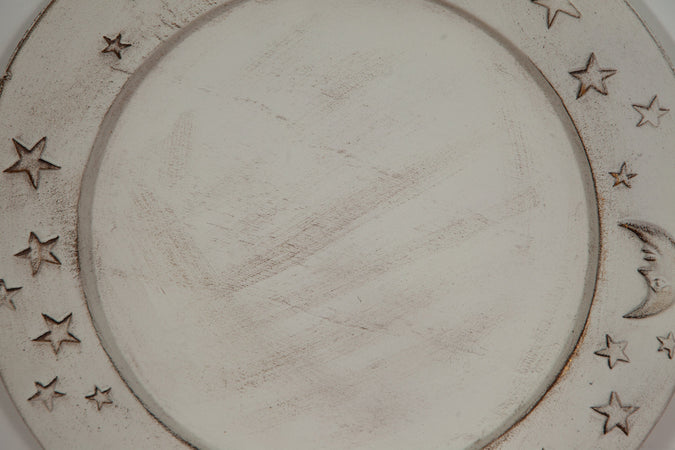 Biscottini Set 2 Piatti Biscottini Legno Bianco Anticato 37x26x3.5 Made Italy Arredo Casa