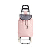 Carrello Porta Spesa Metallo Zincato con Manico e 2 Ruote borsa 33lt Rosa