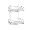 Mensola Bagno 2Piani in Acciaio Cromato Montaggio Fisher o Ventosa 12x26 H30cm