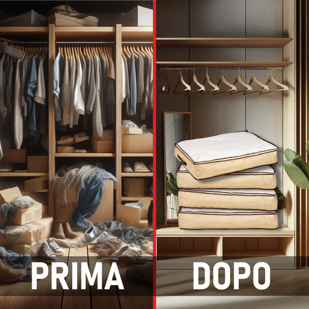 Scatole Portatutto TNT e PVC Kit 4pz Ideali per il Cambio Stagione Salvaspazio