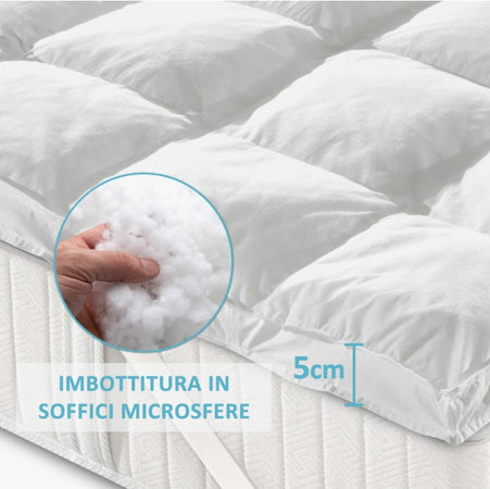 Topper Matrimoniale Soff.im cm.5 sfere microfibra Cm.170x200