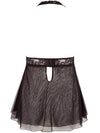 Curvy - Babydoll capezzoli scoperti Nero Pizzo
