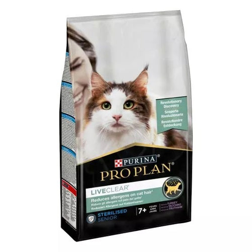 Purina Pro Plan LiveClear cibo secco Gatto Senior 7+ Sterilizzato con Tacchino 1,4kg
