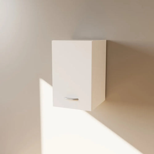 Pensile in Legno Nobilitato di Colore Bianco con un Anta altezza 48 cm