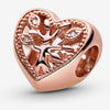 Pandora Charm a cuore con albero della vita openwork