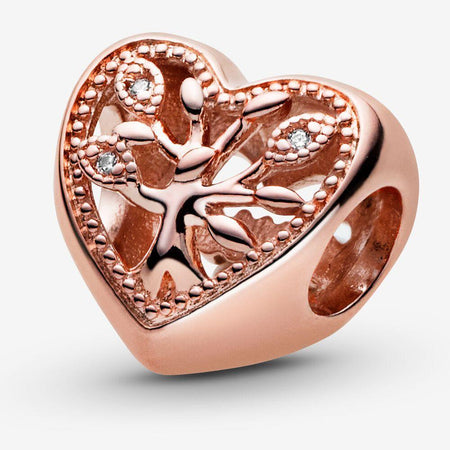 Pandora Charm a cuore con albero della vita openwork
