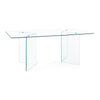 Tavolo Iride porta PC con struttura in vetro trasparente Scrivania 180 X 90 cm per ufficio e cameretta