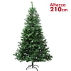 Albero Di Natale 210cm Rami Pino Verde Super Folto Base A Croce In Metallo