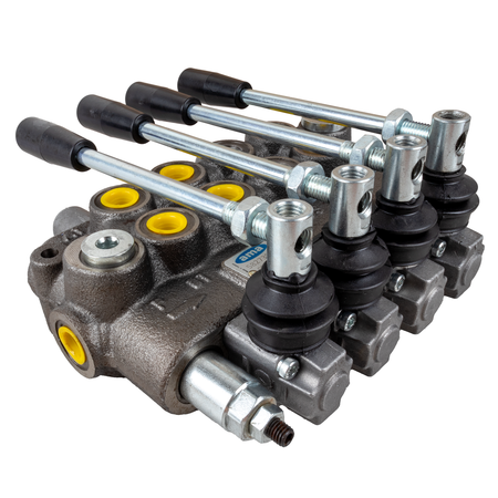 Distributore oleodinamico Ama a 4 leve doppio effetto - 40L