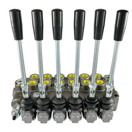 Distributore idraulico da 3/8" a 6 leve doppio effetto 40L