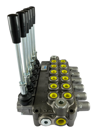 Distributore idraulico da 3/8" a 6 leve doppio effetto 40L