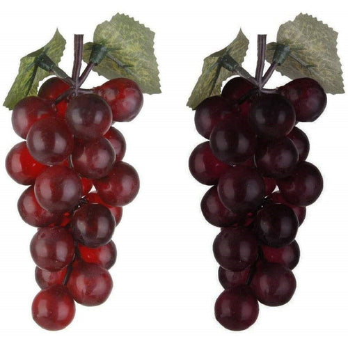 Set 6 Pz Grappolo Grappoli Uva 15cm Viola Realistici Frutta Finta Centrotavola