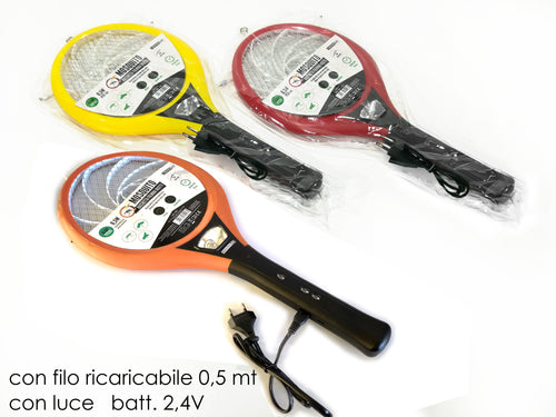 Racchetta Fulmina-insetti Ricaricabile C/Luce
