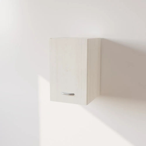 Pensile in Legno Nobilitato di Colore Larice Bianco con un Anta altezza 48 cm